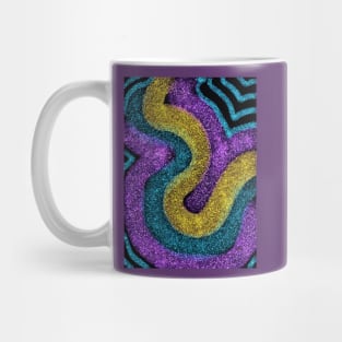 Glitter Abstract Curves Mug